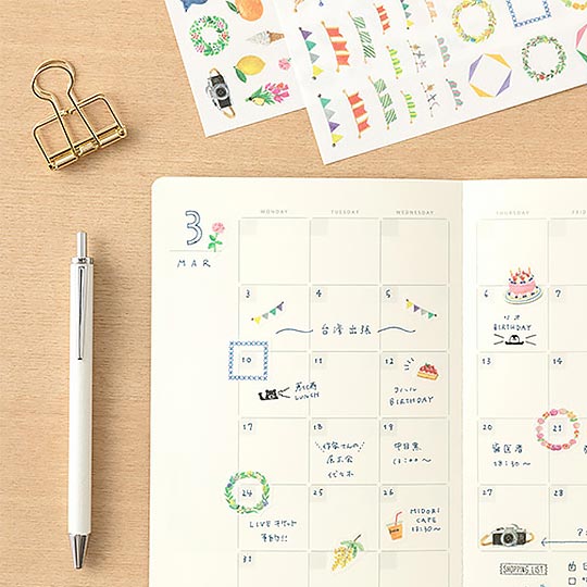 MIDORI Yuru Log Sticker Decoration x 1