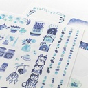 MIDORI Yuru Log Sticker Blue Nordic x 2