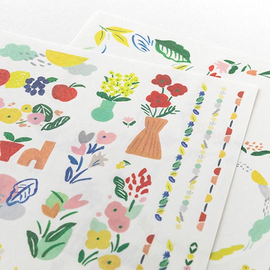 MIDORI Yuru Log Sticker Motif Textile x 2