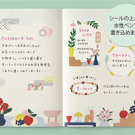 MIDORI Yuru Log Sticker Motif Textile x 2