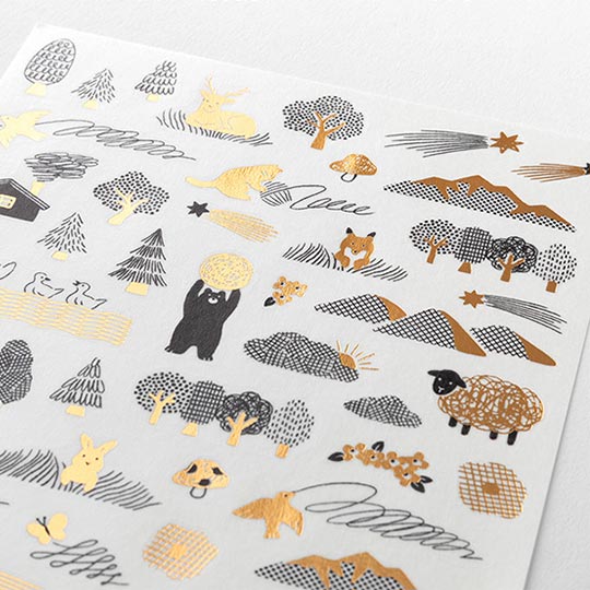 MIDORI Yuru Log Sticker Camouflage Forest x 1