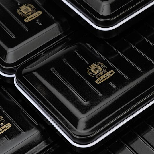 SCHMINCKE Horadam Watercolor 1/2 Pan Black Metal Box With Groove Set x 12