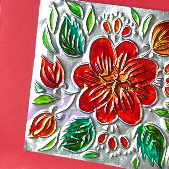 OVJ Silver Embossing Foil 15cm x 15cm x 10