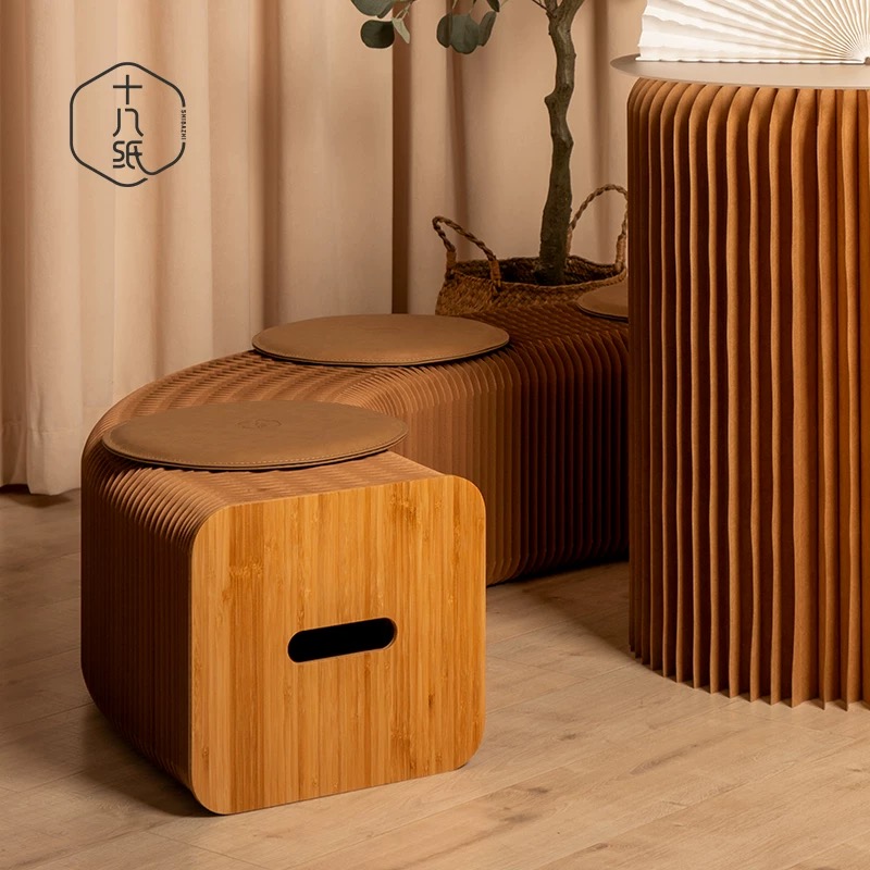 OVJ 6-Seater Honeycomb Accordion Bench Brown