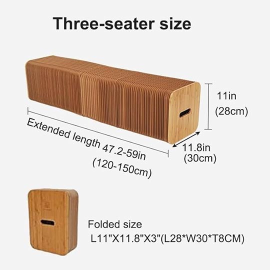 OVJ 6-Seater Honeycomb Accordion Bench Brown