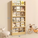 OVJ 6-Tier Natural Wood Bookshelf 8.5cm x 60cm x 1.8m