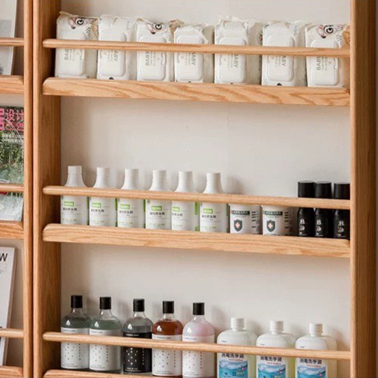 OVJ 6-Tier Natural Wood Bookshelf 8.5cm x 60cm x 1.8m