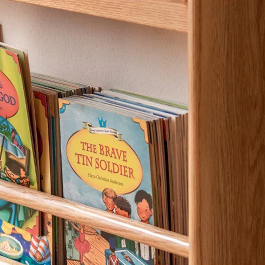 OVJ 6-Tier Natural Wood Bookshelf 8.5cm x 60cm x 1.8m