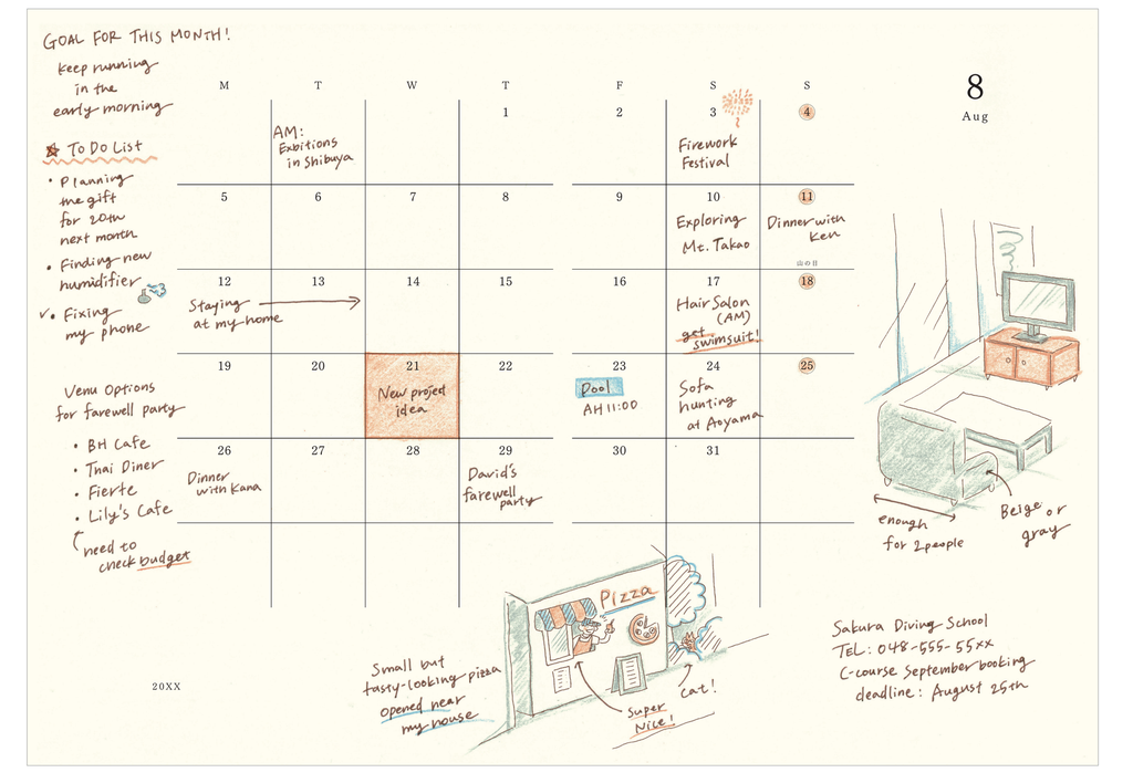 MIDORI MD Notebook Diary 2026 A5 1 Day 1 Page