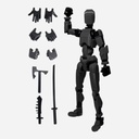 OVJ Stop Motion Plastic Action Figure Black (Assembly Guide Included)