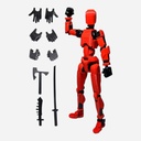 OVJ Stop Motion Plastic Action Figure Red (Assembly Guide Included)