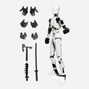 OVJ Stop Motion Plastic Action Figure Grey (Assembly Guide Included)