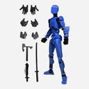 OVJ Stop Motion Plastic Action Figure Blue (Assembly Guide Included)