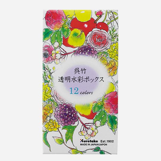 KURETAKE Transparent Watercolor Palette Set x 12