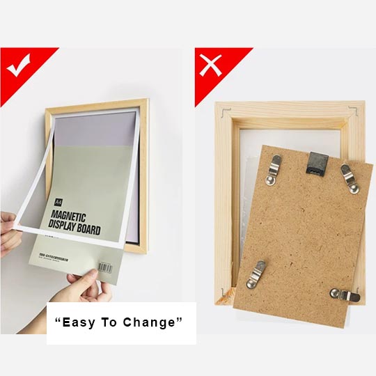 OVJ Wooden Magnetic Display Board A4