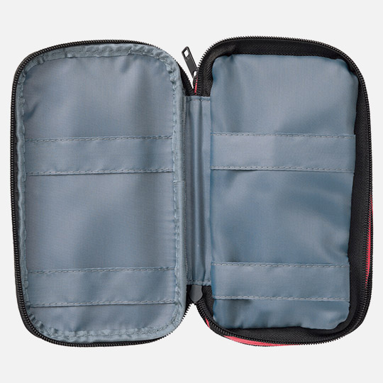 LIHIT LAB. Triple Zipper Pen Case Jet Black