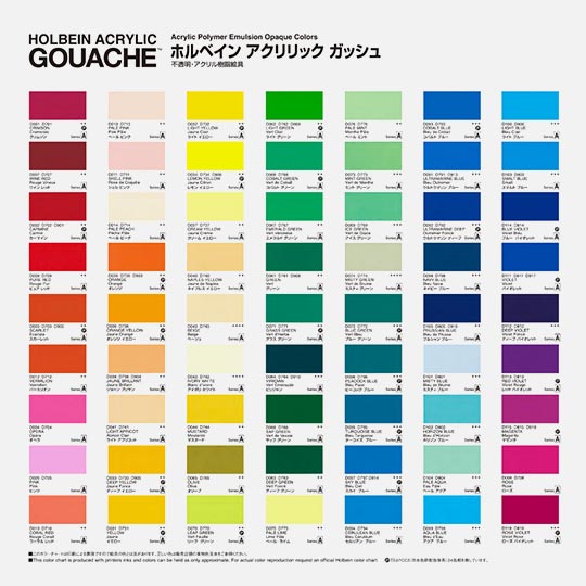 HOLBEIN Acrylic Gouache 20ml Complete Set x 109