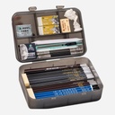 OVJ Drawing Pencil Storage Box Black (Accessories Not Included)