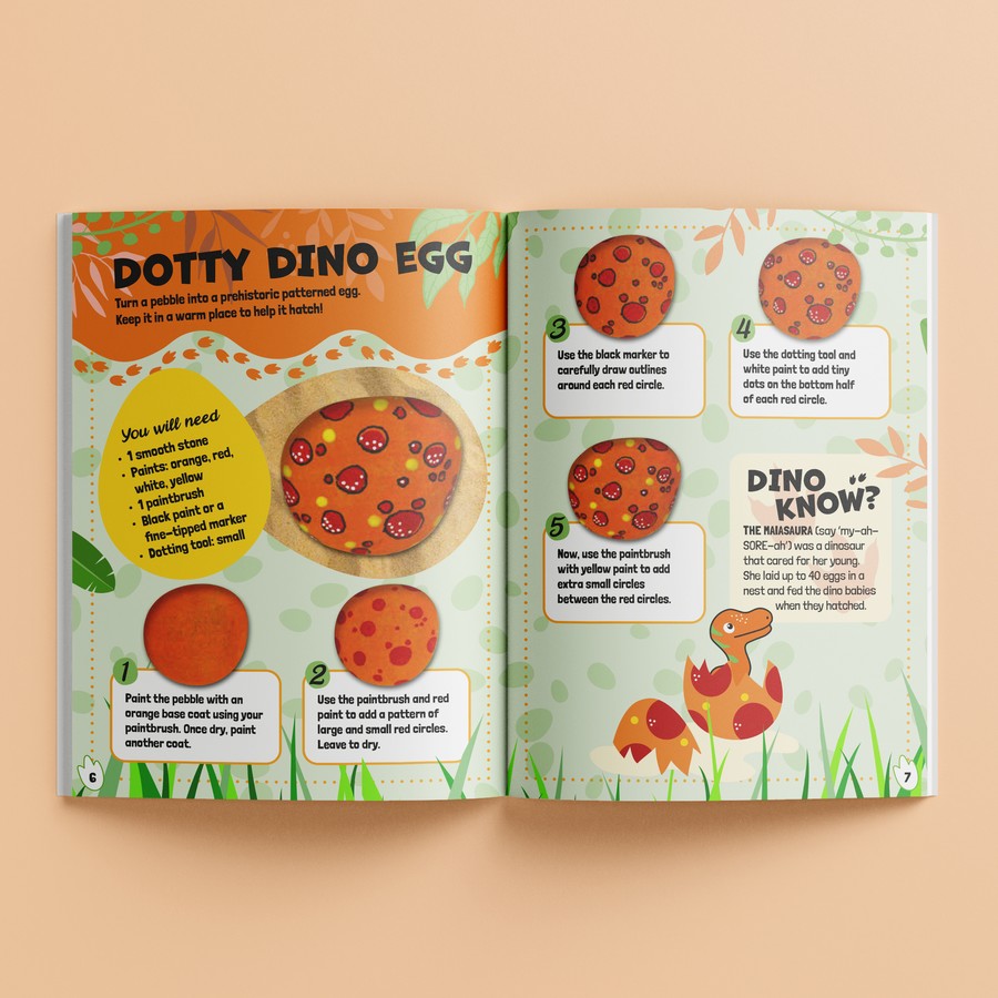 BOOKOLI Rock Painting Neon Dinosaurs