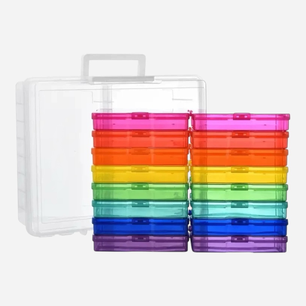 OVJ Plastic Storage Box Organiser With 16 Color Boxes (Best Use With Pencils & Pastels)