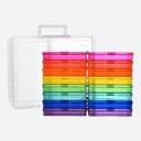 OVJ Plastic Storage Box Organiser With 16 Color Boxes (Best Use With Pencils & Pastels)