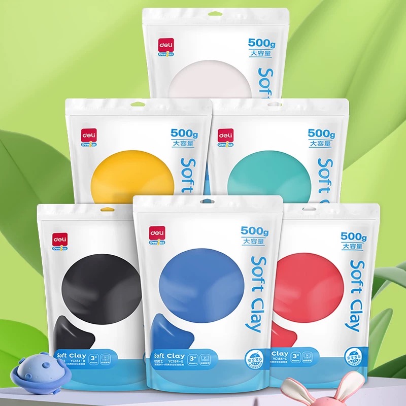 DELI Air Dry Soft Clay 500g Yellow