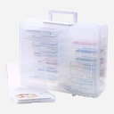 OVJ Plastic Storage Box Organiser With 16 Clear Boxes (Best Use With Pencils & Pastels)