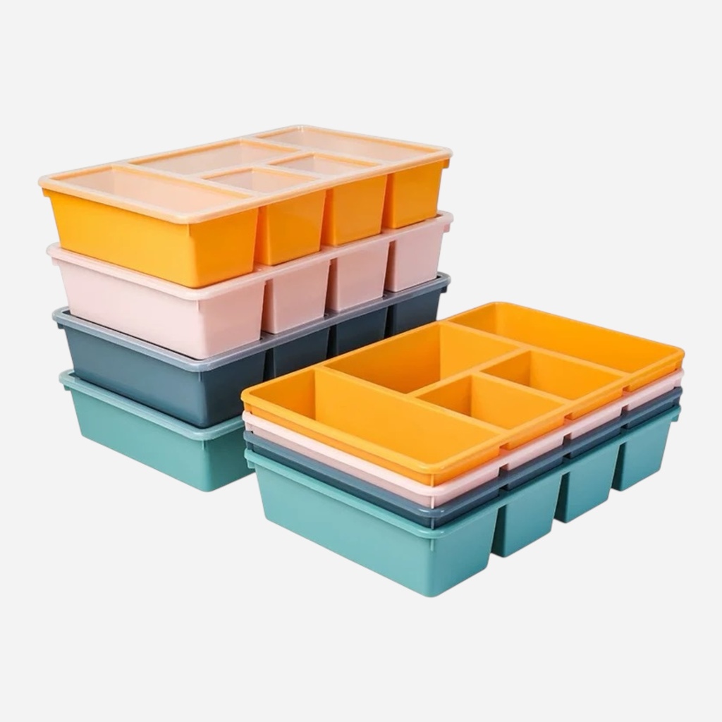 OVJ Plastic Storage Organiser With Cover Blue