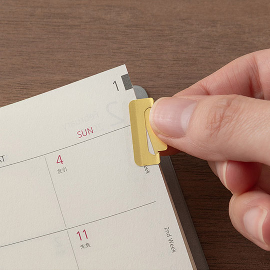 MIDORI Index Clip Chiratto Brass x 8