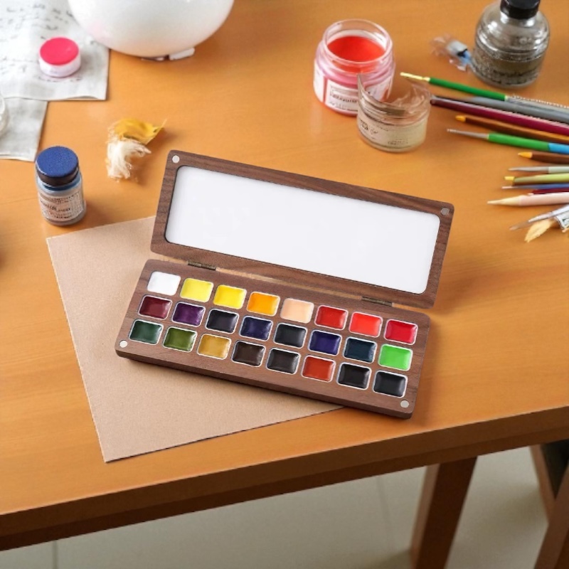 OVJ Walnut Foldable Palette 24-Pan