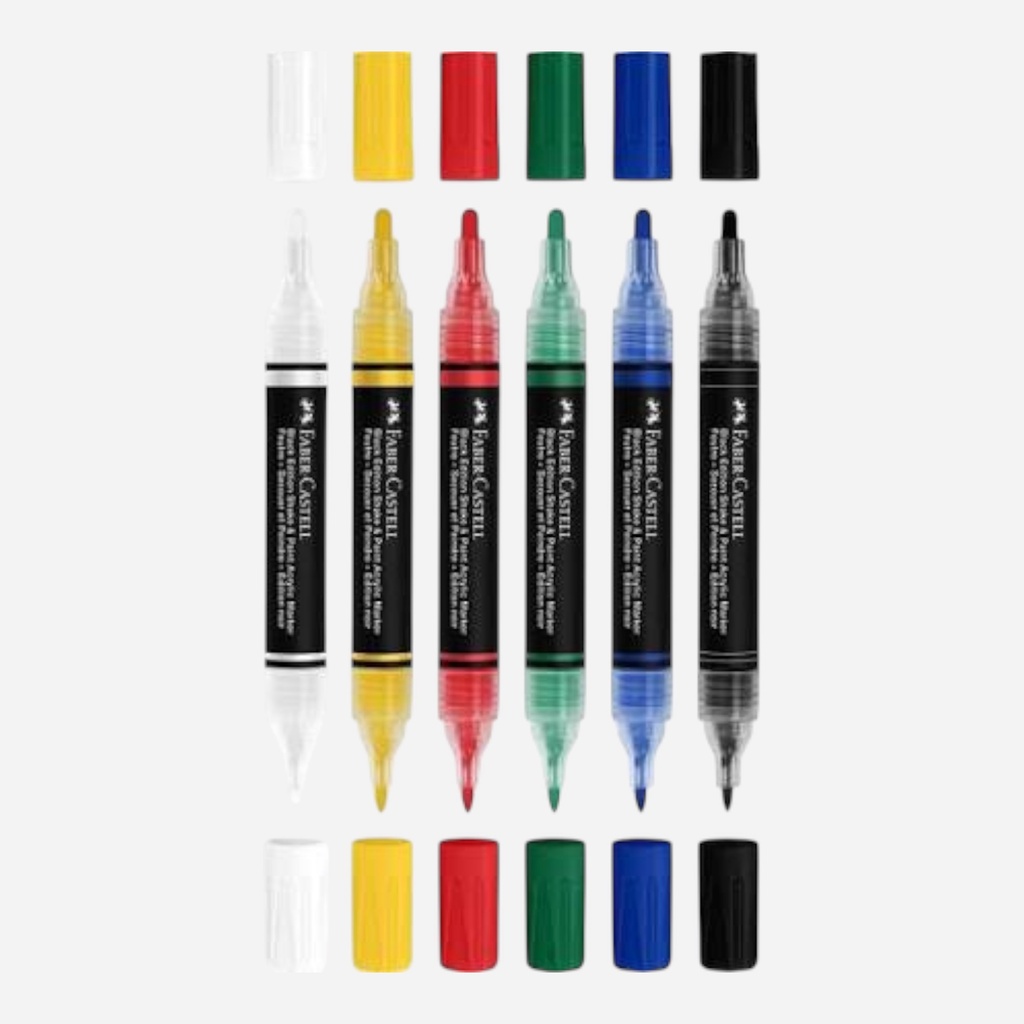 FABER-CASTELL Shake & Paint Acrylic Marker Set x 6