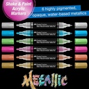 FABER-CASTELL Shake & Paint Acrylic Marker Metallic Set x 6