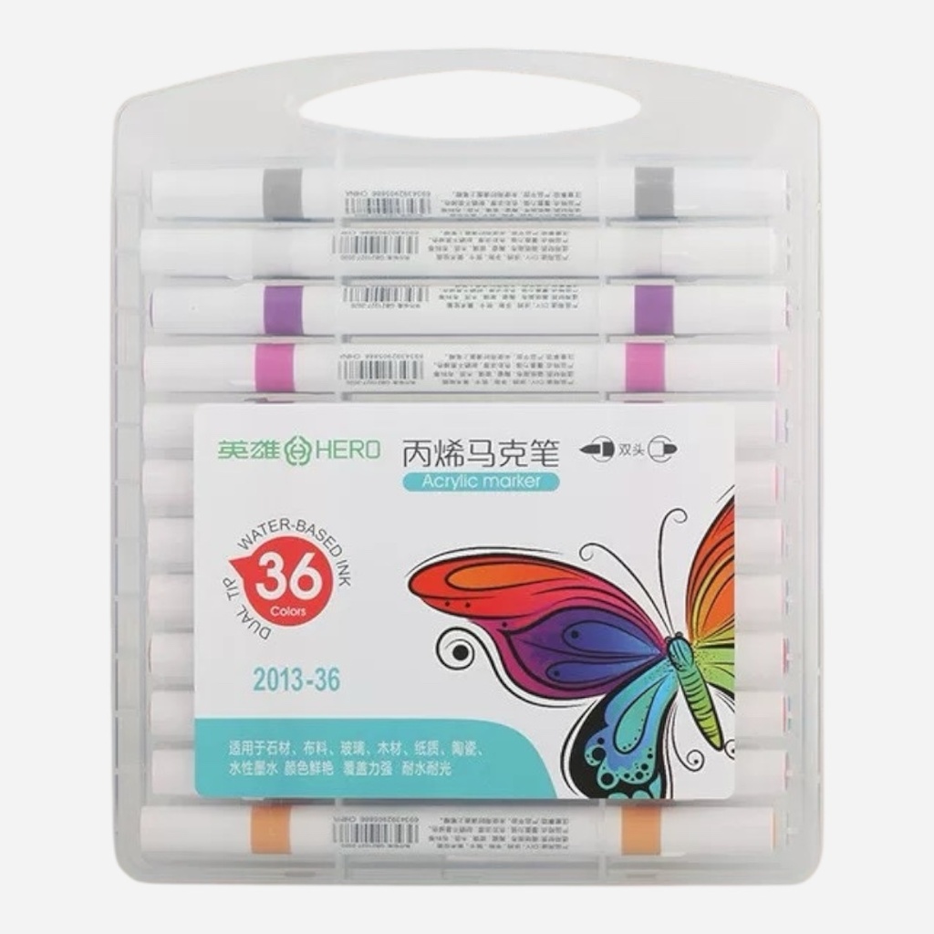 HERO Acrylic Paint Marker Twin Tip Set x 36