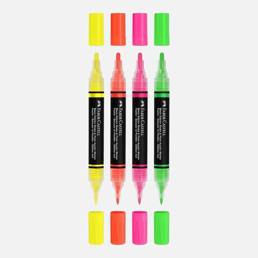 FABER-CASTELL Shake & Paint Acrylic Marker Neon Set x 6