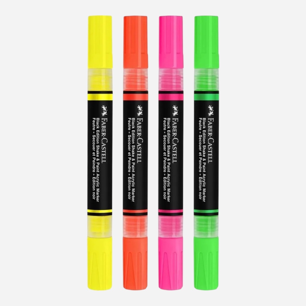 FABER-CASTELL Shake & Paint Acrylic Marker Neon Set x 6