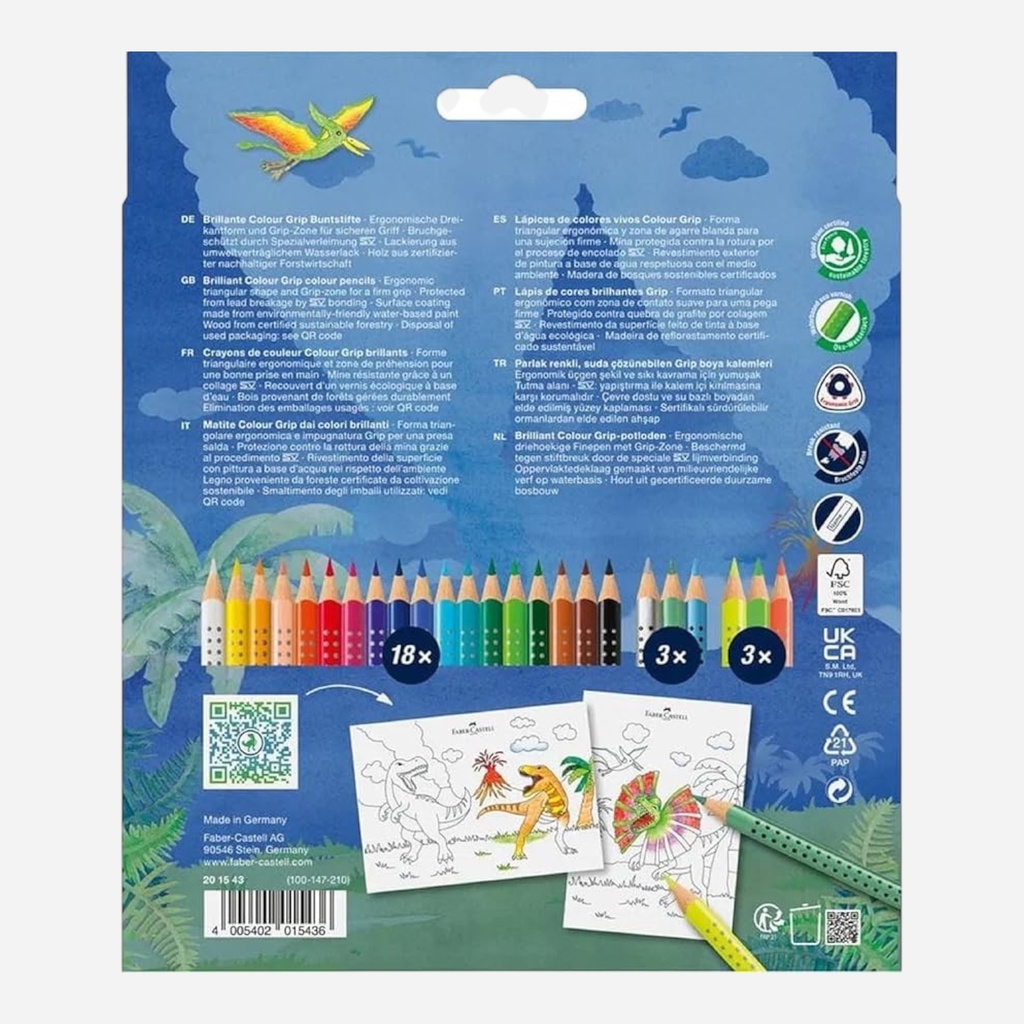 FABER-CASTELL Dino Colour Pencil Set x 24