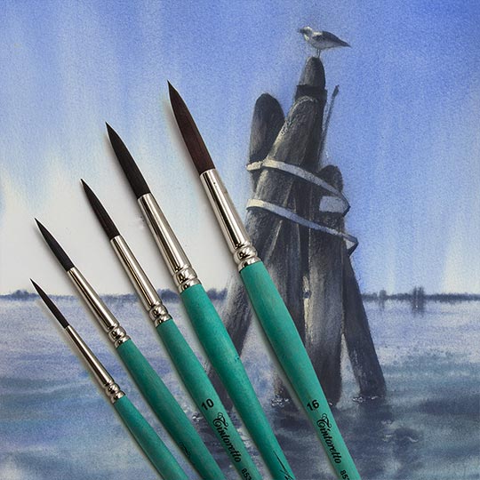 TINTORETTO Aquamarina Plum Taklon Round Brush 10 By Felice Feltracco