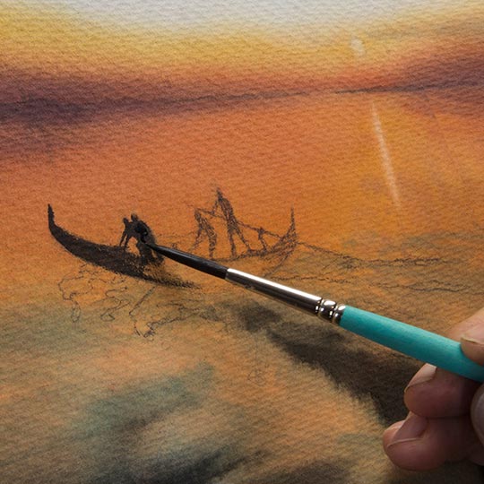 TINTORETTO Aquamarina Plum Taklon Round Brush 6 By Felice Feltracco