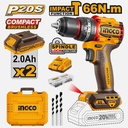 INGCO Compact Brushless Cordless Impact Drill Set