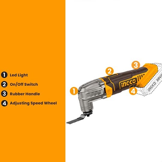 INGCO Cordless Multi Tool (Battery & Charger Not Included)