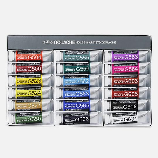 HOLBEIN Artist Gouache 15ml Set x 18 By Yoshiko Yamamoto