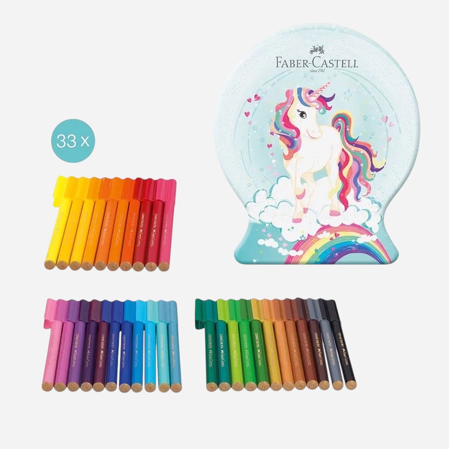 FABER-CASTELL Connector Felt Tip Pen Unicorn Tin Set x 33