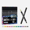 OVJ Languo Acrylic Brush Marker Metallic Set x 12