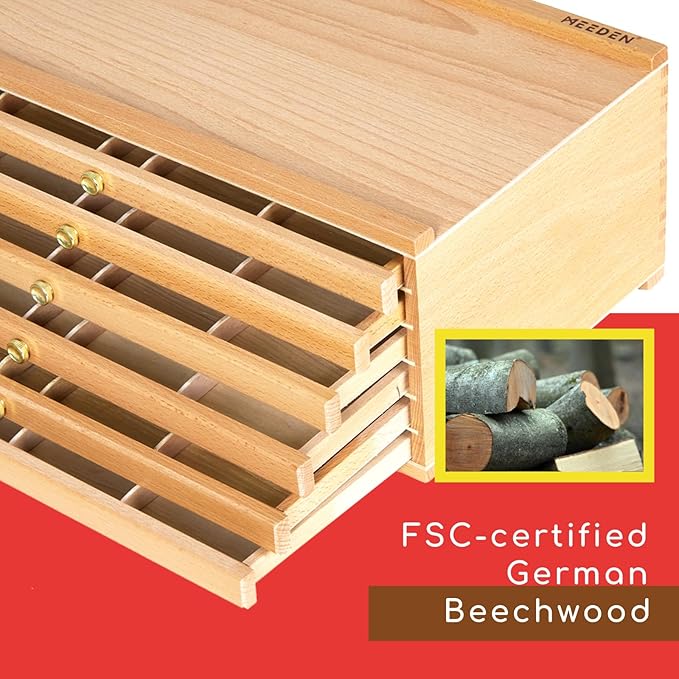 MEEDEN Beechwood Storage Box 10-Drawer
