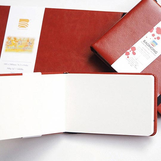 BAOHONG Academy 100% Cotton Watercolor Paper Book Hot Press 300gsm 12cm x 16cm x 24