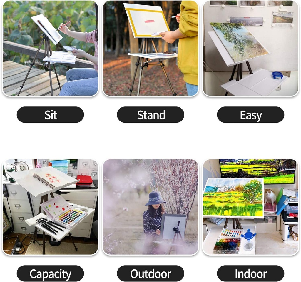 MEEDEN Aluminium Field Easel (Plastic Palette Included)