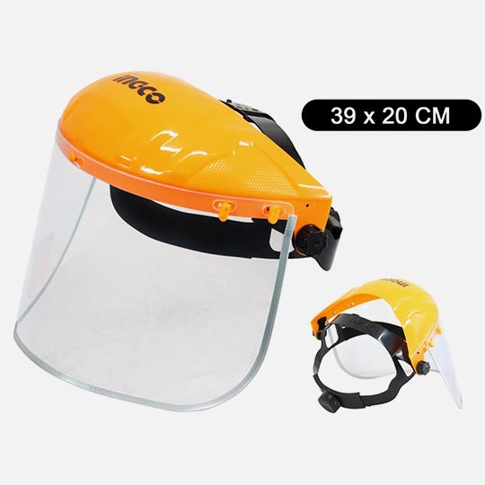 INGCO Face Shield With Adjustable Impact Resistant Head Gear