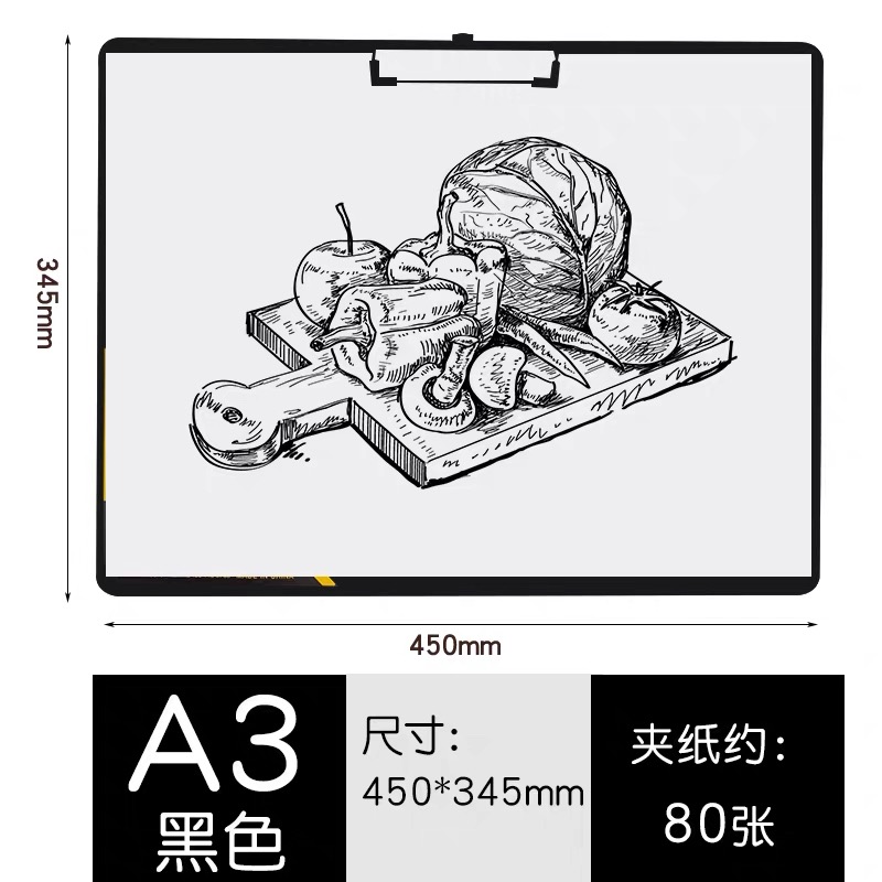 OVJ PP Clipboard Landscape A3 Black