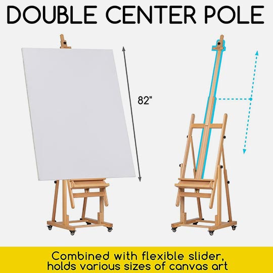 MEEDEN Beechwood Deluxe H-Frame Studio Easel