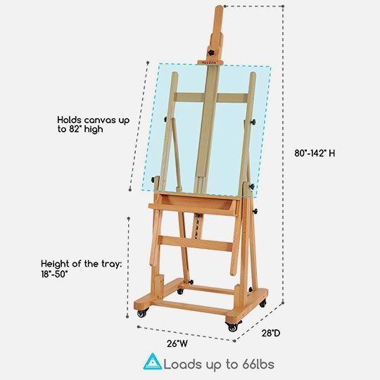 MEEDEN Beechwood Deluxe H-Frame Studio Easel